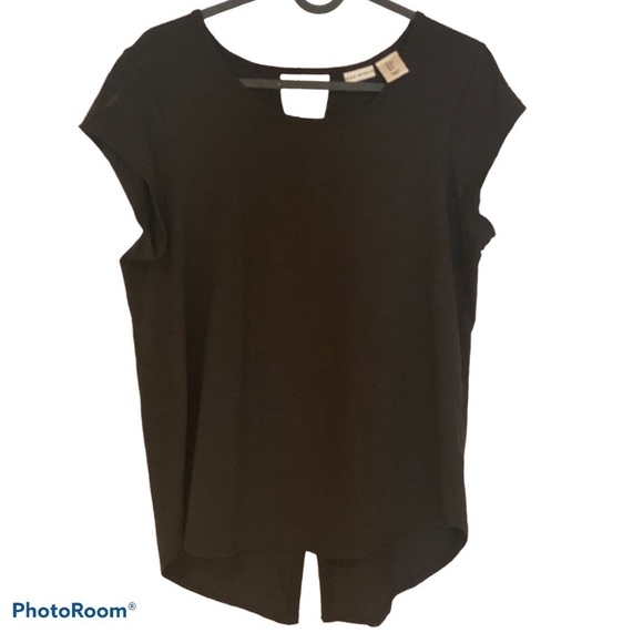 Max Studio black cap sleeves top Sz S - Picture 1 of 12